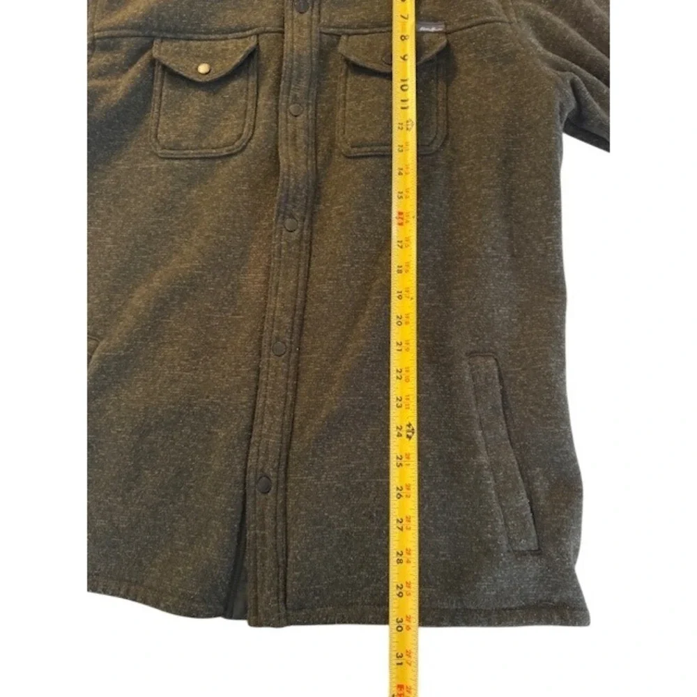 Eddie Bauer Men's Sherpa‎ Lined Flannel Shirt Jacket Green Plaid Size XL TL